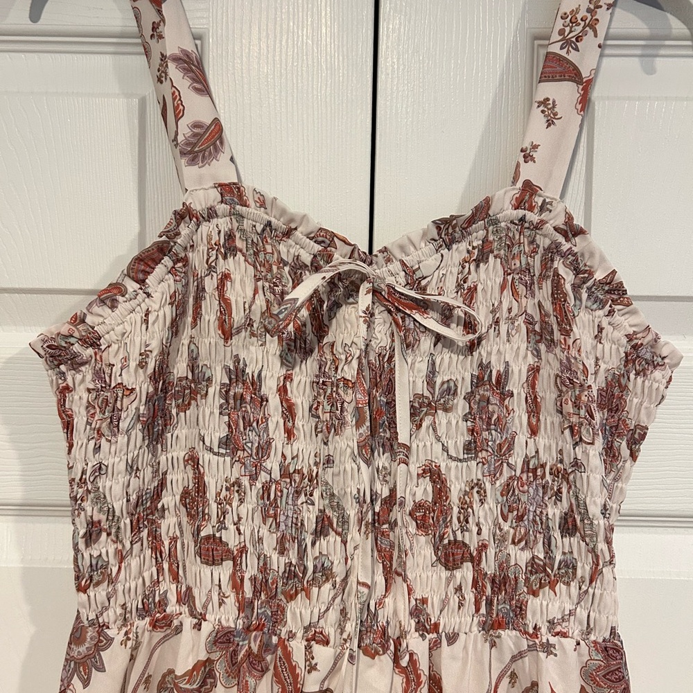 Grace Karin Rust and Cream Floral Midi Dress - Picture 2 of 3